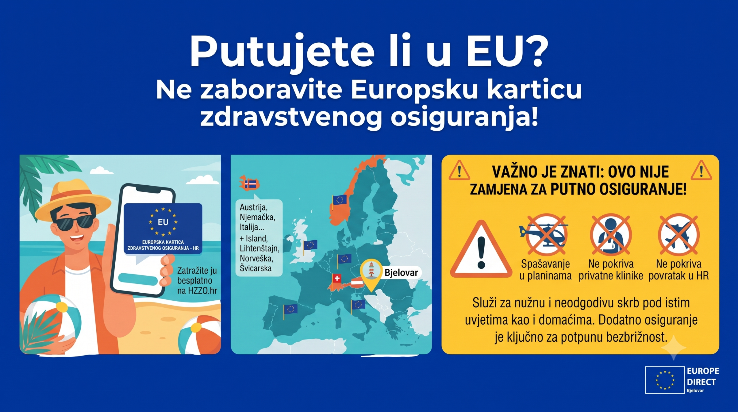Putujete unutar Europske unije? Ne zaboravite Europsku karticu zdravstvenog osiguranja